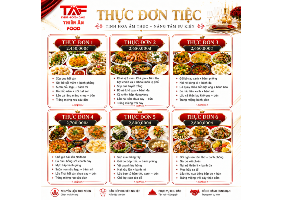 Dịch vụ tổ chức đặt tiệc cưới tại nhà trọn gói THIÊN ÂN FOOD
