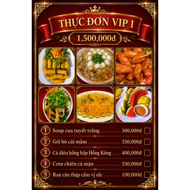 Thực đơn VIP 1